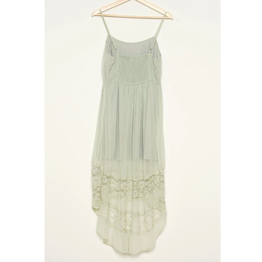 Band of Gypsies Sage Green Lace Inset High-Low Dress Wedding Guest Bridesmaid - Picture 9 of 16